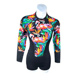 Eidon Flamingo One Piece Dakota Long Sleeve Paddlesuit Swim Shorts Preloved XS*