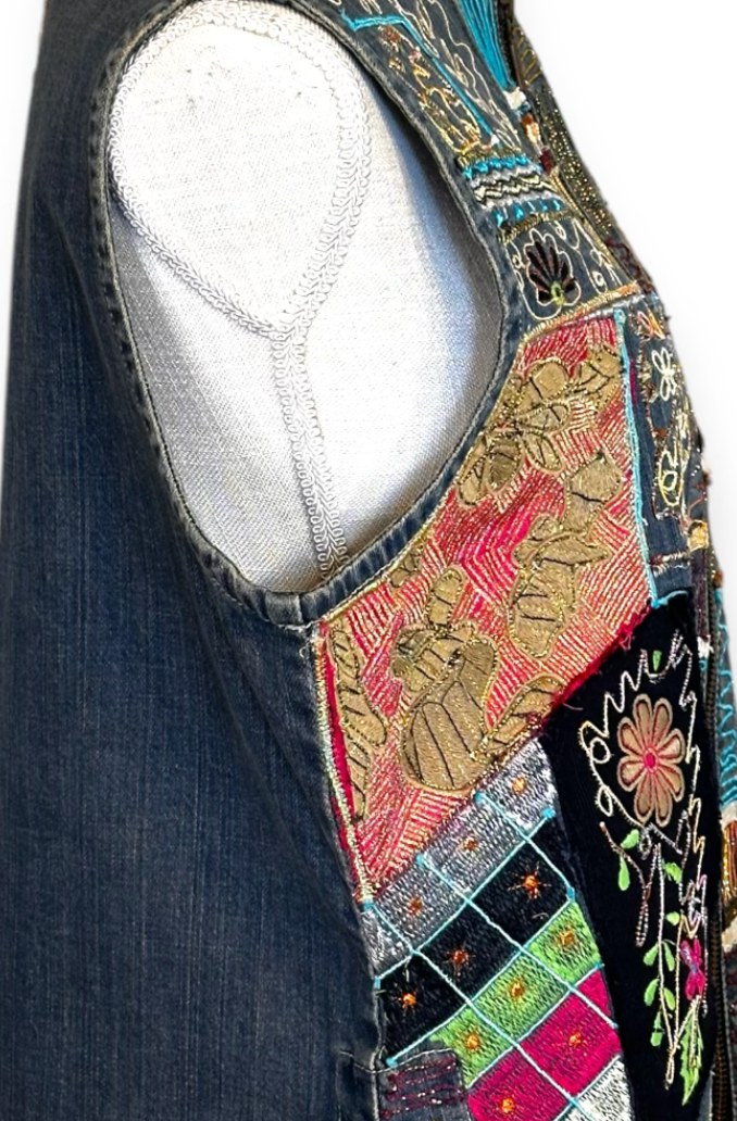 Chicos Jacksville Jean Vest Womens