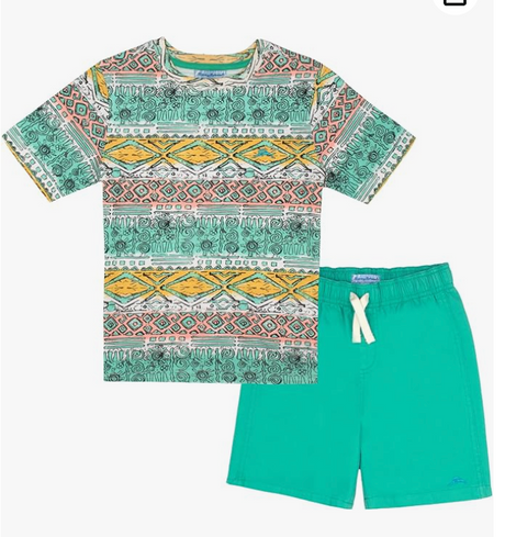 Tommy Bahama Youth Boys Beachy Boho Shirt and Shorts set