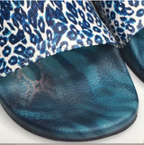 Johnny Was Blue Cheetah Slides Women