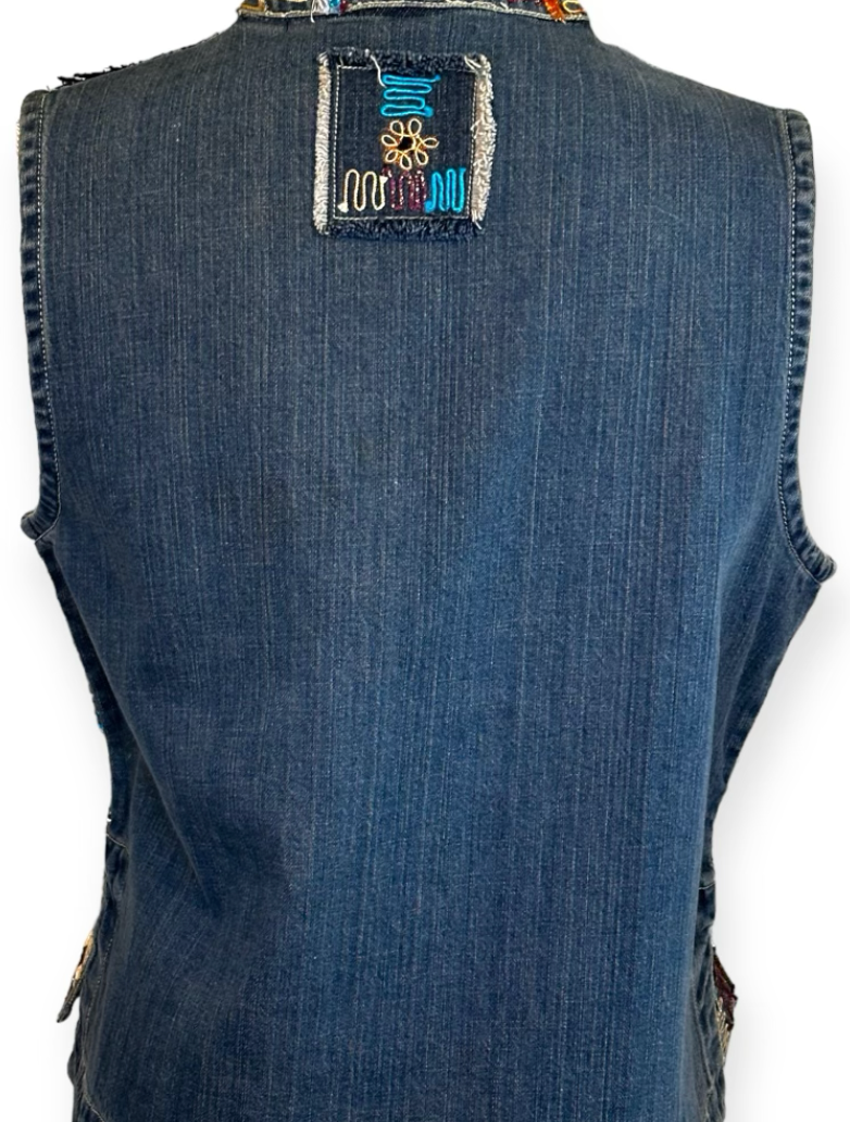 Chicos Jacksville Jean Vest Womens