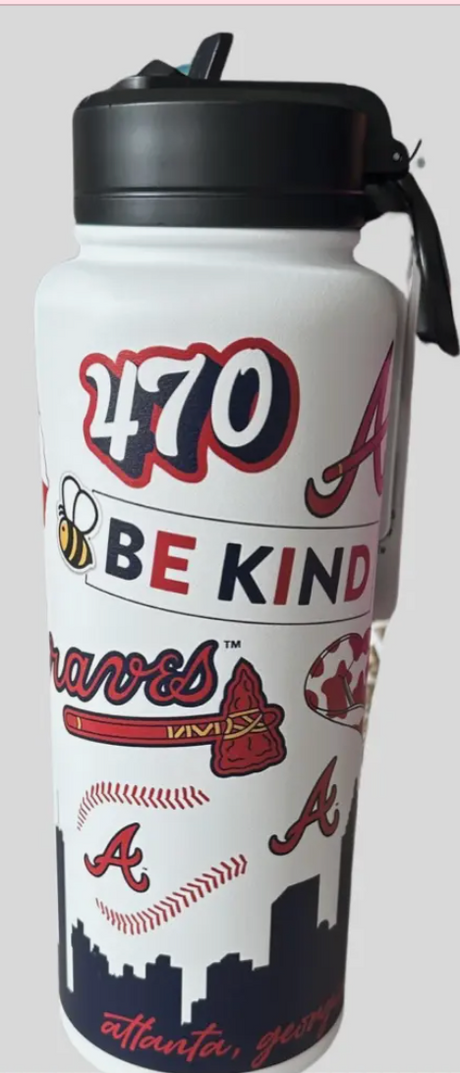 Logobrands Atlanta Braves 34oz Quencher Bottle