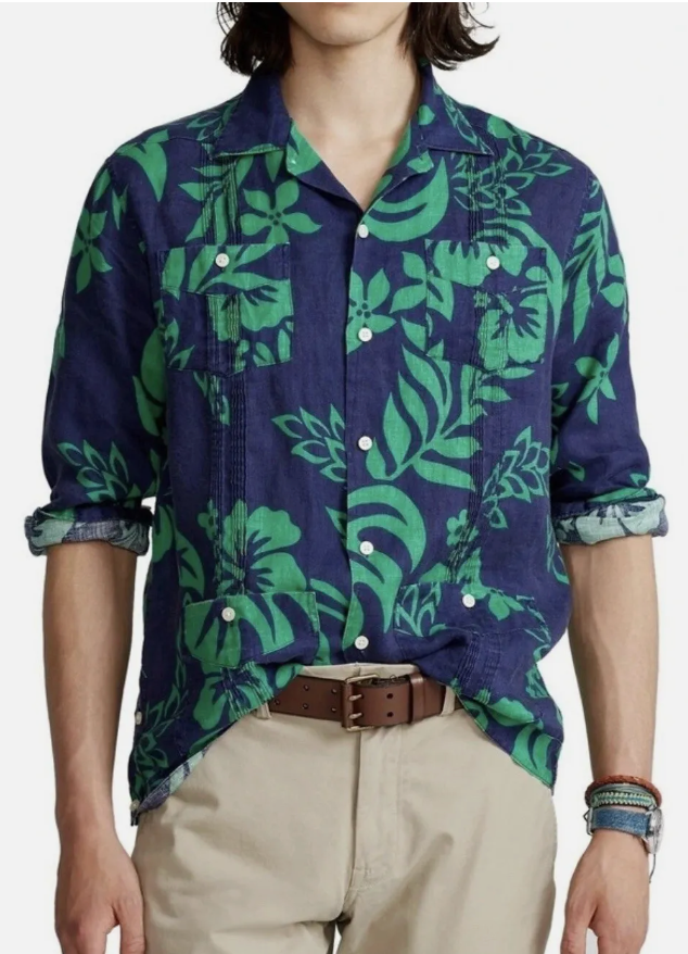 Ralph Lauren Florida Floral Mens Linen Shirt