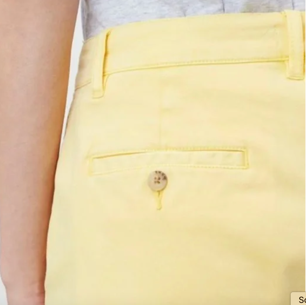 Joules Cruise Lemon Womens Chino Shorts Size 10