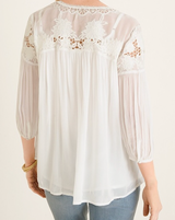 Chicos Summer White Sheer Womens Shirt