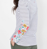 Joules Harbour Print Floral Striped Jersey Shirt