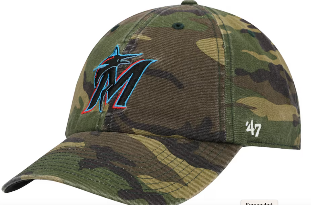 Miami Marlins Camo Hat 47 Brand