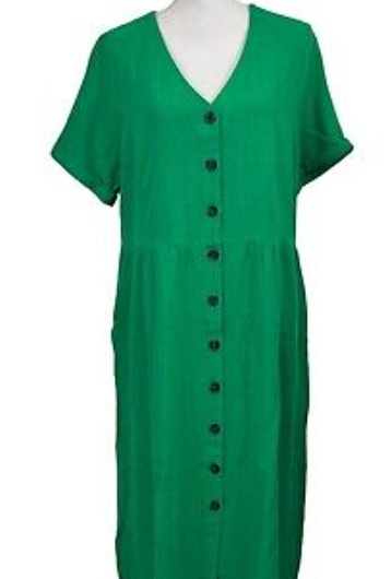 Joules Jessica Womens Green Linen Blend Midi Dress