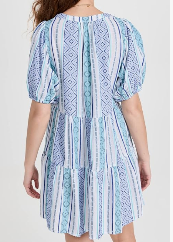 Velvet Monque Aztec Blue Dress