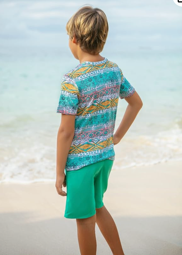 Tommy Bahama Youth Boys Beachy Boho Shirt and Shorts set